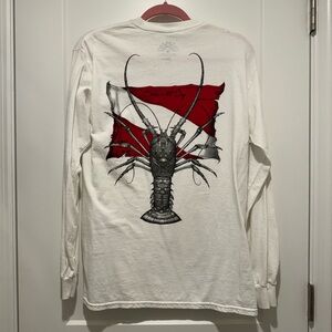 Hooked Carpe Diem Men’s Long Sleeve Shirt Diving Lobster Size M
